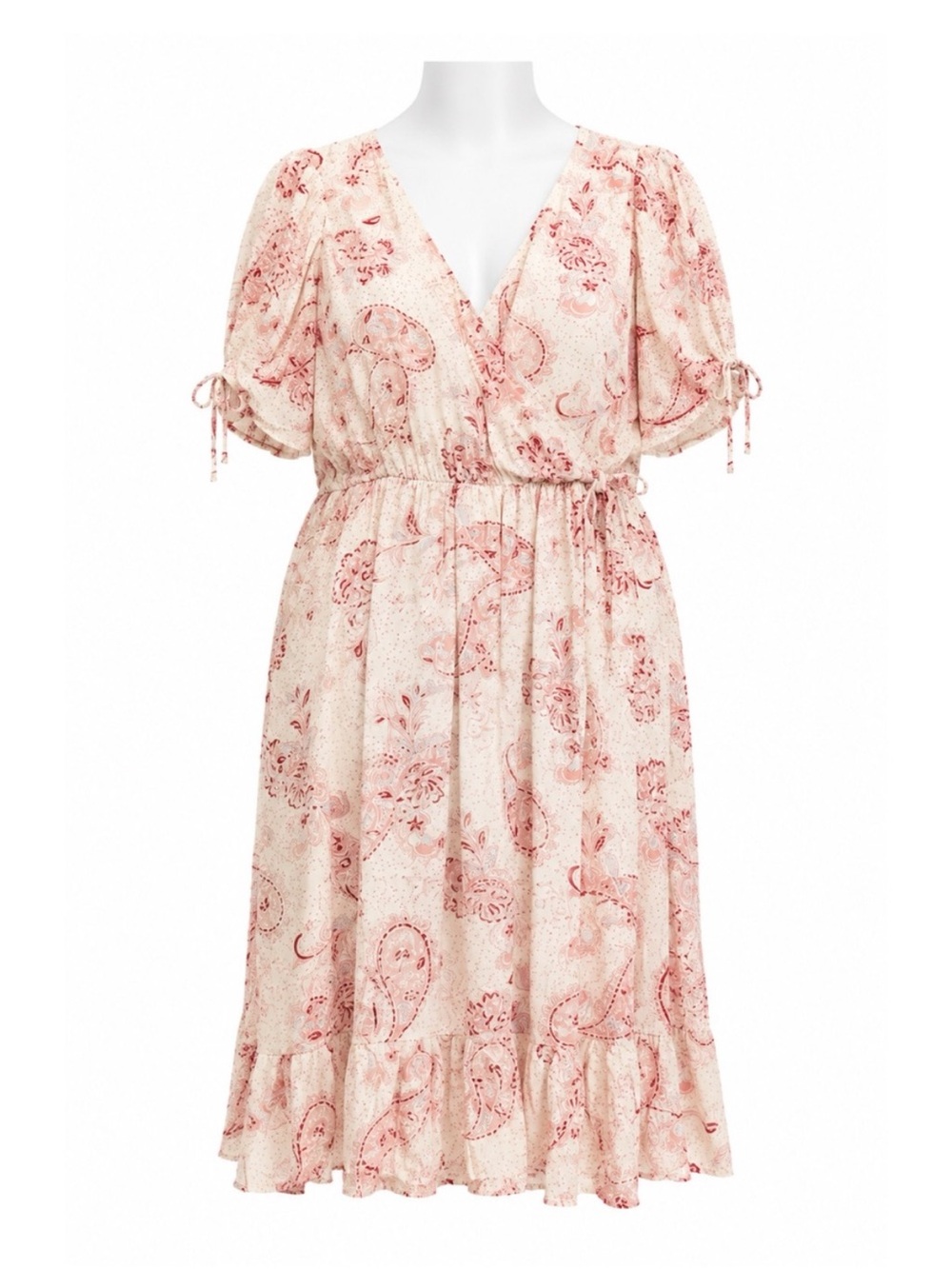 Size 2X Torrid Women’s Midi Swiss Linen Surplice Paisley Dress